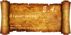 Eigner Anikó névjegykártya